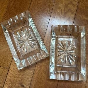 MCM Cut Glass Ashtrays (2)